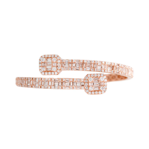 Iced Out Bling Opened Design Charm <b>Bangle</b> <b>Bracelet</b> For Women Luxury Multi Cut Hiphop Moissanite Jewelry Made From Solid 14k Gold - Product Image 1