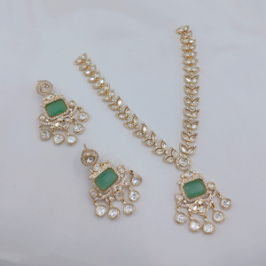Ensemble collier et boucles d'oreilles pour femme JeweleMarket, plaqué or, pierres en cristal, perles ethniques, pour mariage, fiançailles, anniversaire, fête, cadeau - Product Image 3