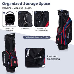Ensemble complet de clubs de golf 11 pièces avec driver en titane, fers en acier, poignées en caoutchouc et sac de golf - Product Image 5