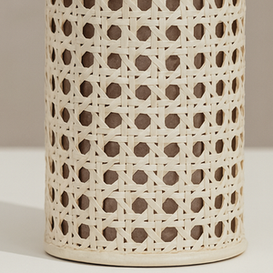 Wholesale Natural Rattan Mango Wood Mabkhara Cylinder Boho Style Bulk Saudi Arabian <b>Bakhoor</b> Burner Majlis <b>Oud</b> Dakhoon Holder Cen - Product Image 4