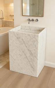 Lavabo de Pedestal de Mármol Personalizado, Moderno, Independiente, con Desagüe, para Uso en Hoteles y Almacenes, Capacidad de 12L - Product Image 3