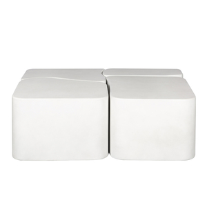 Modern White GFRC Eco-Friendly Durable <b>Nesting</b> <b>Coffee</b> <b>Table</b> <b>Set</b> with Minimalist Design for Living Room Furniture - Product Image 2