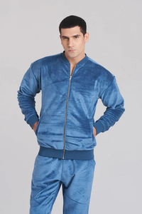 High Quality Vintage Streetwear Custom LOGO Stacked Tracksuit Men Stacked Pants With Zipper <b>Jacket</b> Set For Men / Women - Product Image 6