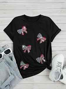 T-shirts pour femmes, taille adulte, à prix abordable, personnalisables, respirants, à séchage rapide, avec strass, parmi les plus vendus pour l'été - Product Image 5