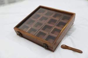 Export Quality Wooden Spice <b>Box</b> Set with Spoon for <b>Herb</b> & Spice Tools Economically Priced for Kitchen Hotel Restaurant Use - Product Image 2