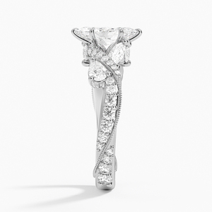 BOJ 4 Marquise Cut 925 <b>Silver</b> Pear Cut Side Stone Prong Set <b>Solitaire</b> Engagement <b>Ring</b> GRA Certified 2ct D Color VVS1 Anniversary - Product Image 3