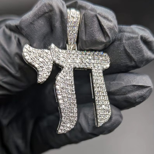 Pendentif personnalisé en moissanite sertie de symboles Pi, style hip-hop, pour rappeurs, en argent sterling 925, bijoux fins, pendentifs et breloques - Product Image 6