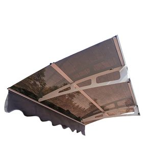 DA5934W serie 59 \ "Wide X 34 \" Deep in legno a parete di casa tenda da sole a baldacchino in policarbonato solido di cristallo spesso 0.137 pollici - Product Image 2