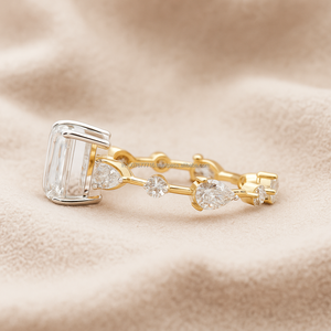 VVS Moissanite Engagement Ring for Women 925 Silver 14K 18K Gold Emerald Cut Wedding Fine Jewelry - Product Image 3