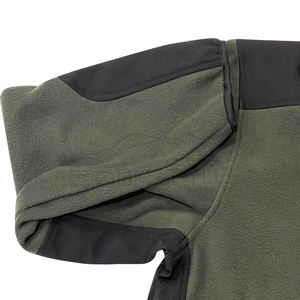 Veste coupe-vent softshell verte grande taille à manches longues et col roulé, design personnalisé, pour la chasse, les voyages et les activités de plein air, pour hommes - Product Image 3