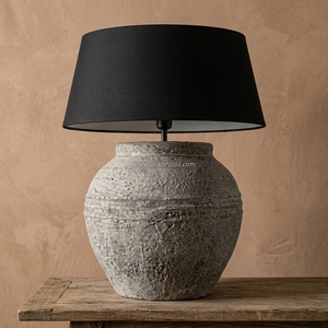 Base de lampe de table rustique en terre cuite Baselamp 09, en céramique artisanale, pour lampe de bureau, vente en gros - Product Image 2