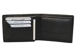 Manbang — portefeuille trois volets en cuir véritable pour hommes, porte-monnaie Rfid, personnalisé, Design court, mince - Product Image 2