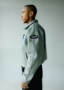 FLY GEENIUS X VANSON |   Chaqueta bomber |   BROOKLYN-PEARL GREY Ropa Urbana Sólida de Cuero Ecológico Resistente al Viento - Product Image 2
