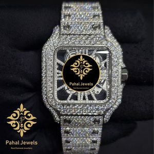 Reloj de Cuarzo con Incrustaciones de Diamantes, Esfera Cuadrada, Cristal de Zafiro, Correa de 20 mm, Estilo Vintage de Lujo, Números Romanos Analógicos, para Regalo y Moda - Product Image 5