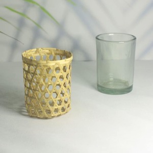 Couvre-gobelets décoratifs en bambou naturel, supports à boissons, prix bas, tissage à la main, petites enveloppes pour gobelets - Product Image 3