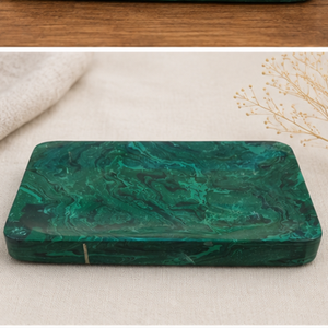 Modern Rectangle Marble Storage Tray box Green Marbled Design Durable Indoor Decor Living Room Tabletop Accessory - Product Image 3