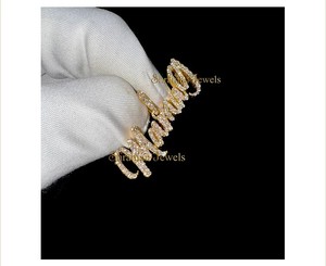 Collar de Plata 925 Chapado en Oro con Nombre Personalizado en Cursiva, con Diamantes Naturales y Dijes Finos, Regalo de Moda - Product Image 3