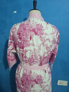 Kimono de Algodón Indio con Estampado de Jungla Rosa para Mujer, Hermoso Cárdigan de Verano para Spa, Playa, Regalo de San Valentín, Bata de Playa - Product Image 6