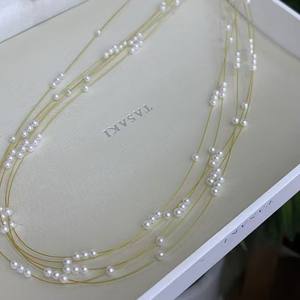 Collar de Perlas de Agua Dulce Akoya para Mujer, Diseño de Cielo Estrellado de Varias Capas, Moda Primavera/Verano, Estilo Coreano, Joyería, Cadena para Clavícula - Product Image 3