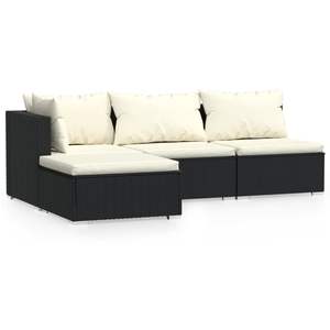 Conjunto de Muebles de Jardín de Ratán PE Negro con Acero con Recubrimiento en Polvo, Colección de Muebles Duraderos para Exteriores - Product Image 2