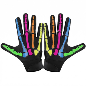 Gants de football américain super adhérents populaires 2026, couleur personnalisable sur la paume, gants de football américain personnalisés avec motifs d'os - Product Image 5