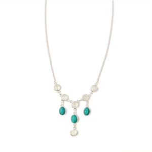 Collier multi-pierres avec turquoise et pierre de lune, élégant et léger, 8,5 grammes, bijoux en gros - Product Image 4