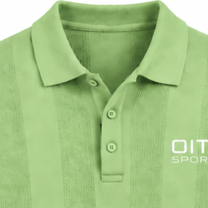 Pull-over en maille vert lime pour homme à manches longues, motif rayé texturé vertical, poignets côtelés, style décontracté et élégant - Product Image 3