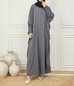 Wholesale Women Abaya Kaftan Dress Handmade Turkish Floor Length Long Sleeve Soft Breathable Polyester Floral Loose Fit - Product Image 4