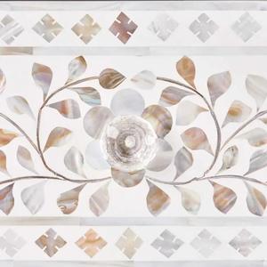 Cajón con Incrustaciones de Hueso de ILAHI, Diseño Moderno con Detalles de Ágata, Mueble Portátil para el Hogar - Product Image 1