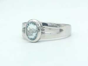 Oval Aquamarine <b>Ring</b> 925 Sterling <b>Silver</b> Natural Gemstone March Birthstone Jewelry Handmade Gift For Women - Product Image 3