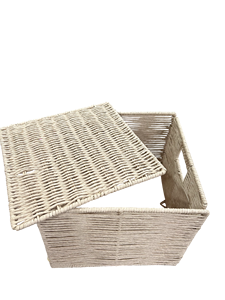 Best Selling Folding Paper Rope <b>Storage</b> <b>Basket</b> Bamboo Wholesale <b>Storage</b> Containers for Home and Kitchen Use - Product Image 5