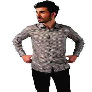 <b>Mens</b> Satin 100% Cotton Spandex Summer Dress Shirts Wrinkle Free <b>Stretch</b> Casual O-Neck Regular Fit Long Sleeve - Product Image 1