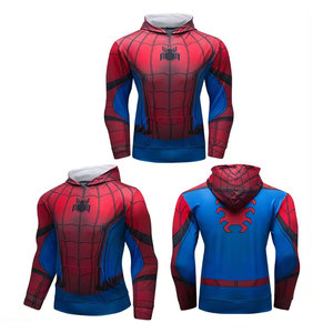 Men's <b>Spiderman</b> Hoodie Full Sleeve Printed Casual Sweatshirt Red Blue Design Breathable Knitted Fit Spring Wear - Product Image 2