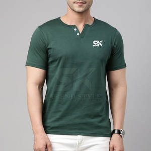 Camisetas Henley Lisas Personalizadas en Oferta Online, Camisetas Henley Lisas de Talla Grande, Camisetas Henley Lisas para Usar en Verano - Product Image 3