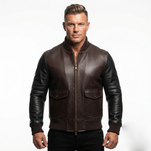 Blouson en cuir pour homme personnalisé, blouson en cuir véritable côtelé pour homme, style streetwear, blouson en cuir pour homme - Product Image 1