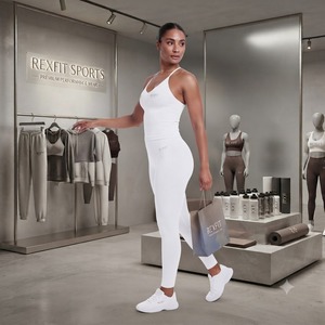 REXFIT SPORTS Nueva Camiseta Deportiva Personalizada para Mujer, Blanca, Ajustada, para Yoga y Fitness, Fabricante de Ropa Deportiva de Marca Privada - Product Image 3