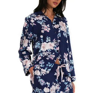 Conjunto de Pijama Térmico de Alta Calidad para Mujer, Cintura Elástica, Camisa de Manga Larga y Pantalones, Hecho con Tela de Algodón, Seda y Satén - Product Image 6