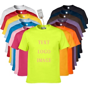 Camiseta Casual Transpirable 100% Algodón para Hombre, Lisa, OEM, Personalizada, con Impresión de Logotipo, Tallas Grandes - Product Image 1