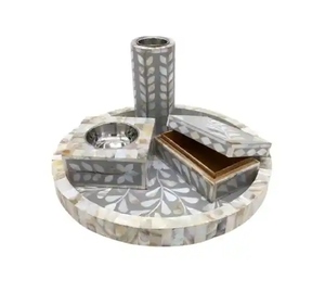 เตา bakhoor ประดับมุกโมเสคสไตล์อาหรับกลางสไตล์แม่ของไข่มุก - Product Image 1
