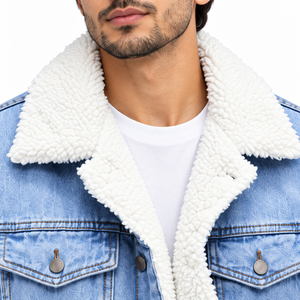 Chaqueta de Mezclilla Unisex con Forro de Sherpa, 100% Algodón, Cálida y Transpirable para Invierno, con Bolsillos, Estilo Casual, Corte Regular, Ropa Urbana - Product Image 6