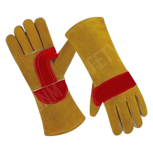 Cowhide Split Leather Welding <b>Gloves</b> Heavy-Duty Industrial Safety <b>Gloves</b> Smooth Texture Flame Heat Retardant Aramid Safety - Product Image 2