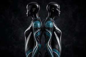 Women Black Leather Motorcycle Racing <b>Suit</b> <b>Full</b> <b>Body</b> Jumpsuit Color Blocked Protective Gear - Product Image 4