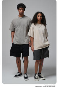 T-shirt Homme Oversize Uni à Manches Courtes Col Rond en Coton Jersey Lavé à l'Acide Style Vintage Imprimé Sérigraphié Respirant - Product Image 3