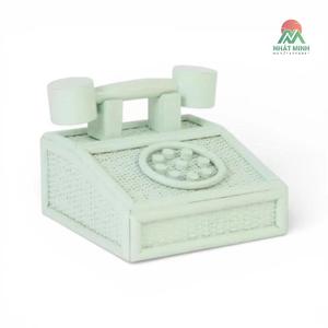 Teléfono de Juguete Retro de Plástico para Niños, con Compartimento de Almacenamiento, Color Verde Menta, Forma Rectangular, Juego de Imitación, Mueble Educativo - Product Image 1