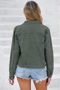 Chaqueta Vaquera para Mujer, Estilo Vintage, Chaqueta de Mezclilla Informal, Abrigo de Mezclilla Sólido, Ropa de Moda para Mujer para Otoño - Product Image 4