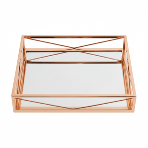 Plateau de service rectangulaire en métal décoratif de luxe, fait main, durable, sûr pour les aliments, personnalisable, vente en gros disponible - Product Image 4