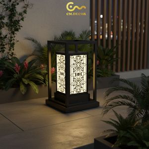 Elegante Lámpara de Pared Decorativa Cuadrada para Exteriores, de Acero Inoxidable, para Jardín o Villa, AC 200V E27 IP65, Negra - Product Image 4