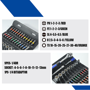 <span class=keywords><strong>Kit</strong></span> di strumenti compatti a cricchetto e presa da 37 pezzi per riparazione Auto e uso in officina - Product Image 4