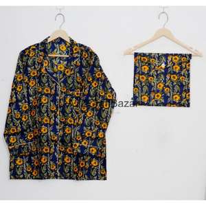 Conjuntos de Pijamas de Manga Larga de Algodón Orgánico de Lujo para Mujer, Ropa de Dormir Suave y Lisa para Vacaciones de Verano/Invierno, Ropa de Casa para Navidad - Product Image 3