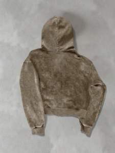 เสื้อฮู้ดซิปแบบย้อมสีเอซิด ทรงหลวม สไตล์สตรีทแวร์ แขนยาว ผ้าหนา สไตล์คนเมือง - Product Image 2